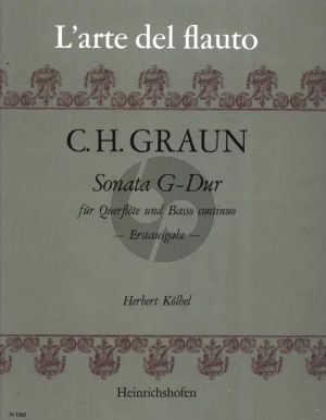 Graun Sonata G-Dur fur Flote und Bc (Erstausgabe - Herausgegeben von Herbert Kolbel)