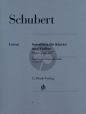 Schubert 3 Sonatinen Op. Posth. 137 Violin and Piano (edited by Gunther Henle and Karl Rohrig)