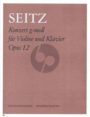 Seitz Schulerkonzert No. 3 g-moll Opus 12 Violine und Klavier
