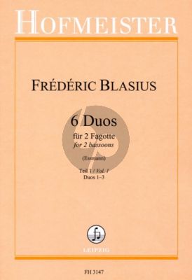 Blasius 6 Duos Vol.1 (No.1-3) 2 Fagotte (Fritz Essmann) (interm.-adv.level)