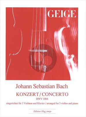 Bach Concerto D-major BWV 1064 (3 Vi.-Piano) (transcr. Rudolf Baumgartner)