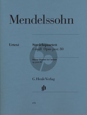 Mendelssohn Quartet f-minor Op.Posth.80 (Parts) (edited by Ernst Herttrich) (Henle-Urtext)