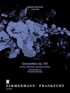 Kummer Concertino C-dur Op.101 Flöte, Violine (Oboe, Klarinette) und Klavier (Partitur/Stimmen) (Thomas Richter)