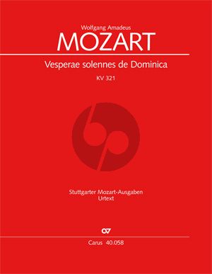 Mozart Vesperae Solennes de Domenica KV 321 Soli-Chor-Orchester Partitur (Bernhard Janz)