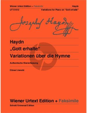 Haydn Variationen uber die Hymne 'Gott erhalte' (Eibner/Jarecki) (Wiener Urtext + Faksimile)