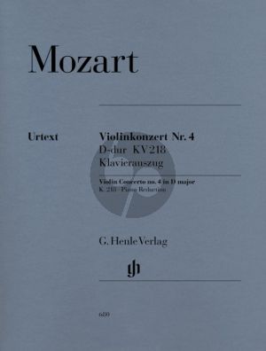 Mozart Konzert Nr.4 KV 218 D-dur Violine-Klavier (Henle-Urtext) (mit Kadenzen von Guntner)