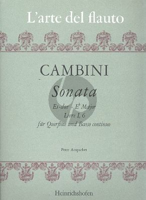 Cambini Sonate No. 6 Es-dur Flöte und Bc (aus Premier Livre de Sonate 1782) (Peter Anspacher)