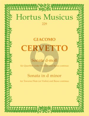 Cervetto Sonate d-moll Op.3 No.6 fur Flote[Violine] und Bc