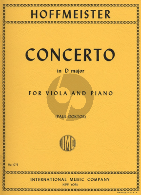Hoffmeister Concerto D-major Viola-Piano (Paul Doktor)