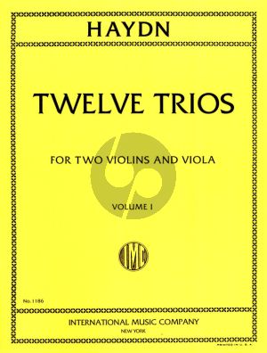 Haydn 12 Trios Vol.1 (Hob. V, Nos. G1, D1, 7, G3, B1, 11) for 2 Violins and Viola (Edited by Waldo Lyman)