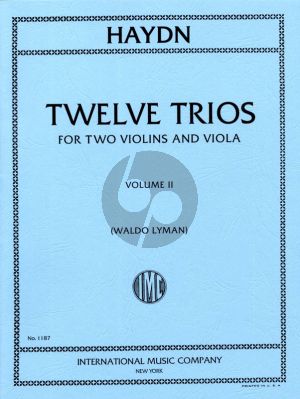 Haydn 12 Trios Vol.2 (Hob. XI Nos. 39, 37, 38, 35, 34) for 2 Violins and Viola (Edited by Waldo Lyman)