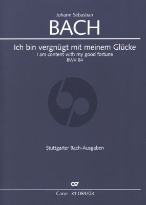 Bach Kantate BWV 84 Ich bin vergnugt mit meinem Glucke (Klavierauszug von Paul Horn) (deutsch/englisch)