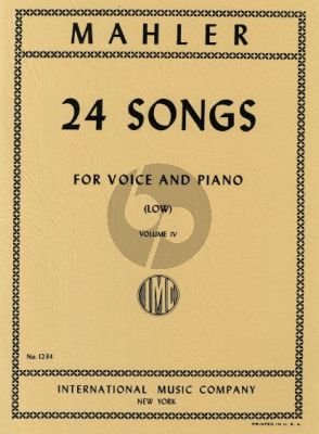 Mahler 24 Songs Vol.4 Rückert Lieder + Tamboursg'sell for Low Voice and Piano (German/English)