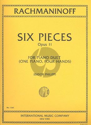 Rachmaninoff 6 Pieces Op.11 Piano 4 hds (Isidor Philipp)