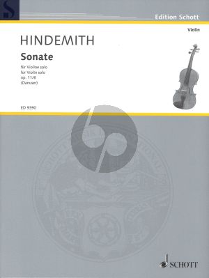 Hindemith Sonate op.11 No.6 Violine solo (1917 - 18) (Danuser)