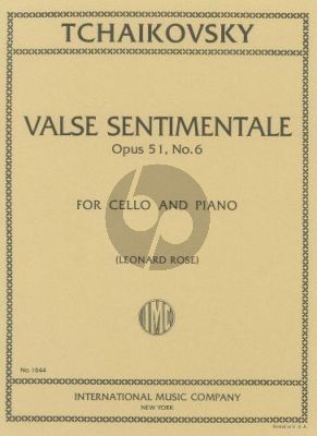 Tchaikovsky Valse sentimentale Op.51 No.6 Violoncello-Piano (Rose)