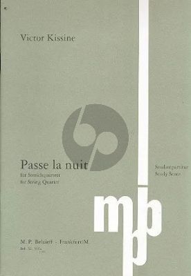 Kissine Passe la Nuit Streichquartett Studienpartitur (1992)