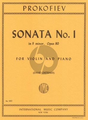 Prokofieff Sonata No.1 f-minor Op.80 Violin-Piano (Oistrakh)