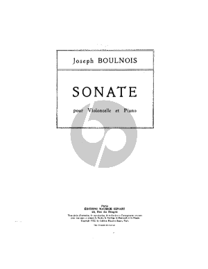 Boulnois Sonate g-moll Violoncello und Klavier
