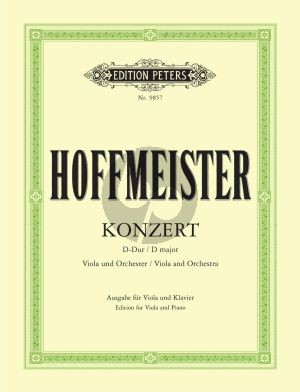 Hoffmeister Concerto D-major Viola and Orchestra (piano red.) (edition with Play-Along CD) (Peters)