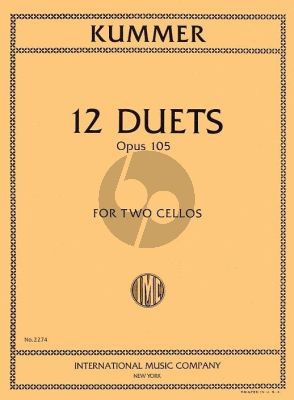 Kummer 12 Duets Op.105 2 Cellos (edited by Waldo Lyman)