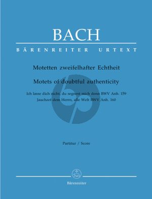 Bach Motetten zweifelhafter Echtheit (Doppel Chor) (Partitur)