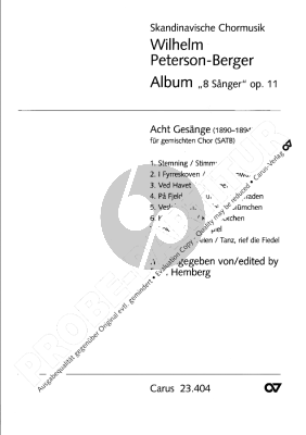 Peterson-Berger 8 Gesange Op.11 (SATB) (Swedish/German)