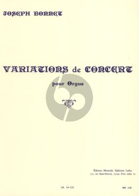 Bonnet Variations de Concert Op.1 pour Grand Orgue