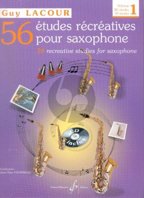 56 Etudes Recreatives Vol.1 (30 Etudes) Saxophone Book with Cd