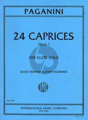 Paganini 24 Caprices Op.1 for Flute (edited by Jules Herman and John Wummer)