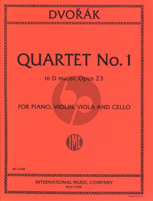 Dvorak Quartet No.1 D-major Op.23 for Violin, Viola, Violoncello and Piano Score and Parts-Va.-Vc.-Pi.)