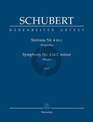 Schubert Symphony No.4 C Minor D 417 'Tragic' Studyscore Barenreiter Urtext