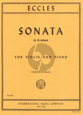 Eccles Sonata g-minor Violin and Piano (edited by Frieda Davis)