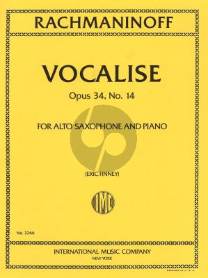 Vocalise Op.34 No.14 Altsax-Piano(Finney)