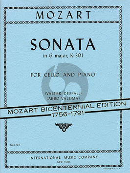 Mozart Sonata G-major KV 301 (orig. Violin) Violoncello-Piano (transcr. by Valter Despalj)