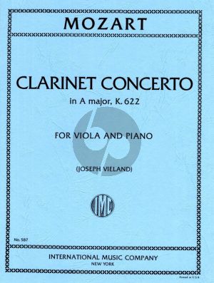 Mozart Concerto A-major KV 622 Viola and Piano (orig. Clarinet) (arr. by Joseph Vieland)