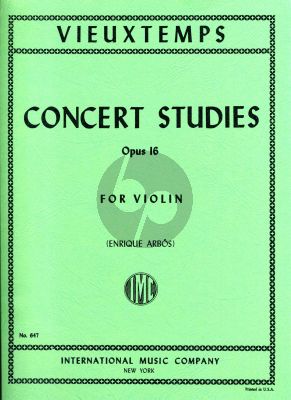 Vieuxtemps 6 Concert Studies Op.16 Violin (Enrique Arbos)