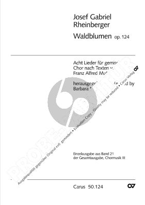 Rheinberger Waldblumen Op.124 (8 Lieder) fur SATB (Texten von Franz Alfred Muth)