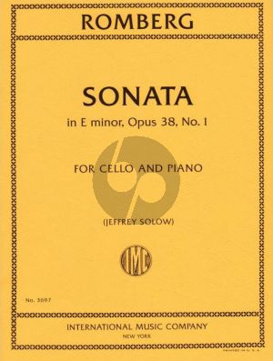 Romberg Sonata E-minor Op.38 No.1 Violoncello-Piano (Solow)