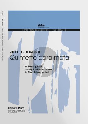 Gimeno Quintetto para metal 2 Trp.[C]-Horn[F]- Trombone-Tuba (Score/Parts) (1967)