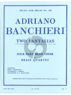Banchieri 2 Fantasias for Brass Quartet (Score/Parts)