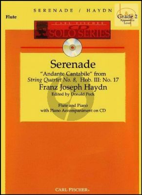 Serenade (Andante Cantabile from String Quartet Hob.III:17) (Flute-Piano) (Bk-Cd)