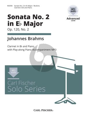 Brahms Sonata Op.120 No.2 for Clarinet and Piano Book with Audio Online (edited by Denise Schmidt - Carl Fischer Solo Series) (grade 4 - 5)