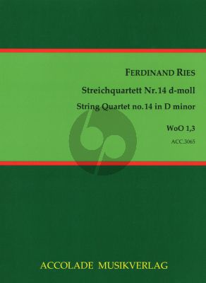 Ries Quartett No. 14 WoO 1 No.3 d-moll (Part./St.) (Jürgen Schmidt)