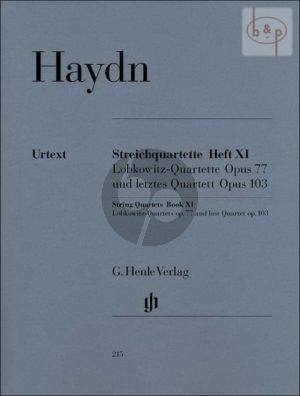 Streichquartette Vol.11 Op.77 und 103 (Stimmen)