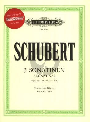 Schubert 3 Sonatinas Op.137 for Violin-Piano Book with Cd with Piano accompaniment (Herrmann)