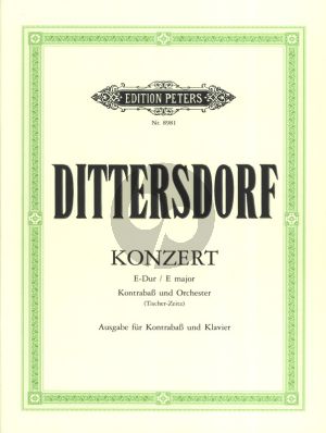 Dittersdorf Konzert E dur Kontrabass und Orchester (Klavierauszug) (Franz Tischer-Zeitz)