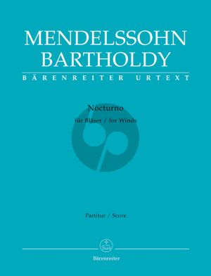 Mendelssohn Nocturno Fl.- 2 Ob.- 2 Cl. [C/Bb]- 2 Bsns- 2 Horns [C/F)-Tpt [C/Bb])-Cor Angl. Score (edited by Christopher Hogwood) (Barenreiter)