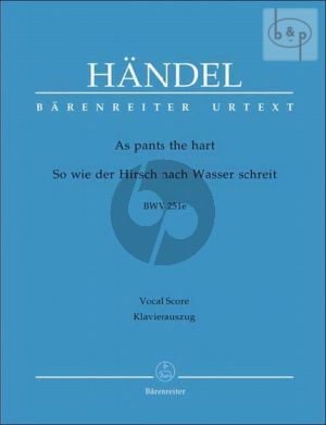 As Pants the Hart (HWV 251e) (Vocalscore) (edited by Andreas Kohs)