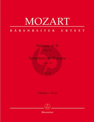 Mozart Symphony No. 4 KV 19 Orchestra Full Score (edited by Gerhard Allroggen) (Barenreiter-Urtext)
